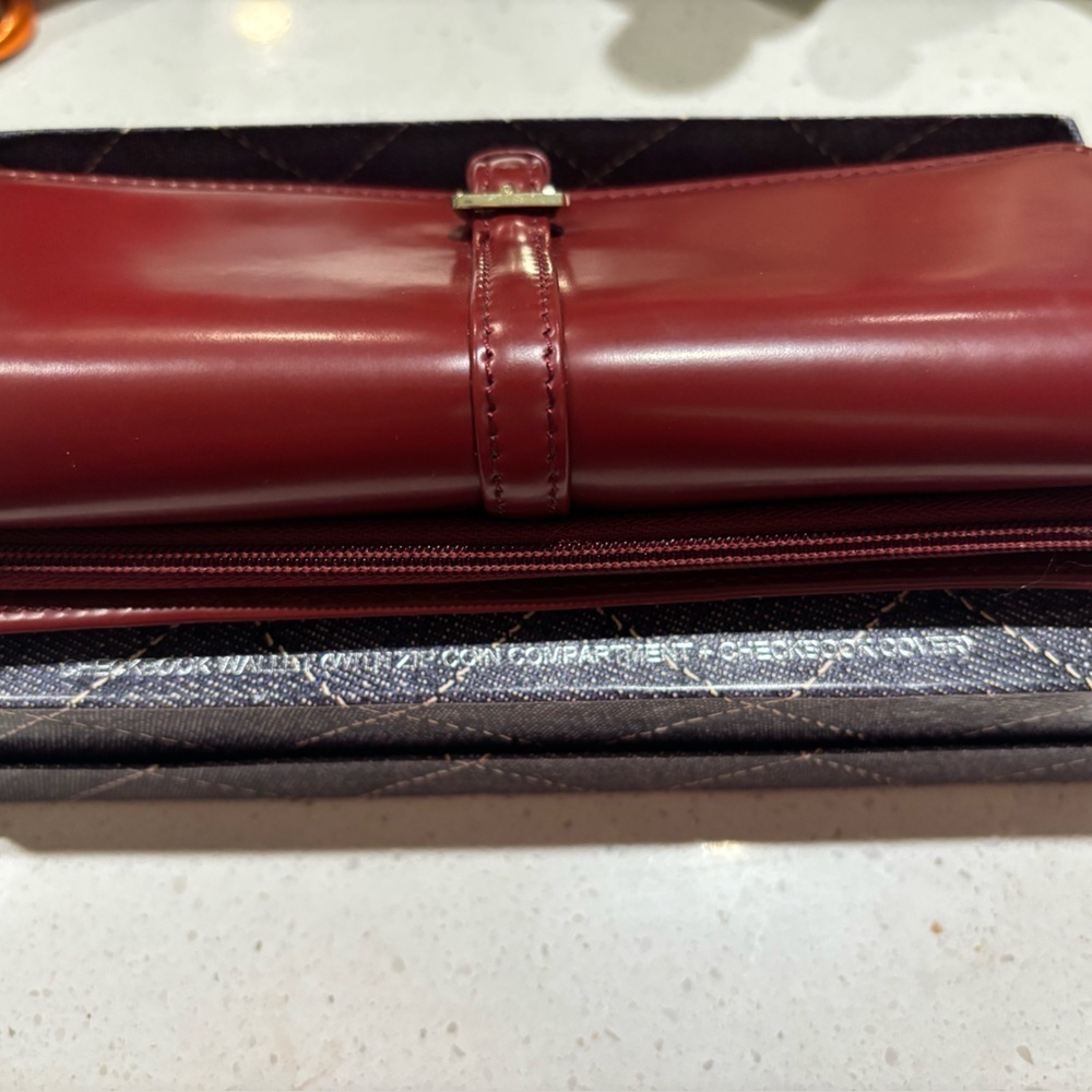 Nine West Burgundy Leather Wallet Vintage (060) - Picture 3 of 5